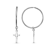 Серьги конго Кресты бижутерия