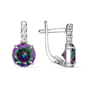 Серьги из серебра с фианитами