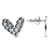 Серьги гвоздики Сердечки бижутерия