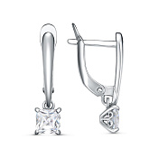 Серьги с подвесками бижутерия с фианитами