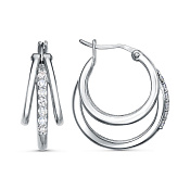 Серьги бижутерия с фианитами