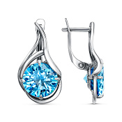 Серьги из серебра с фианитами