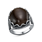 Кольцо винтажное широкое бижутерия с иск. кошачьим глазом