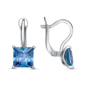 Серьги из серебра с фианитами