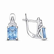 Серьги из серебра с фианитами