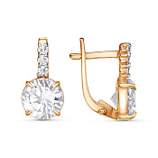 Серьги из золоченого серебра с фианитами