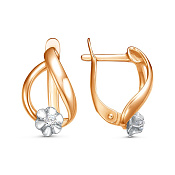 Серьги из золоченого серебра с фианитами