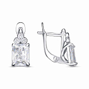 Серьги из серебра с фианитами