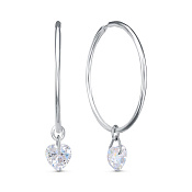 Серьги конго бижутерия с фианитами