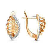 Серьги из золоченого серебра с фианитами