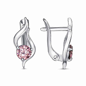 Серьги из серебра с фианитами
