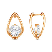 Серьги из золоченого серебра с фианитами