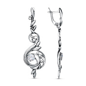 Серьги длинные с подвесками бижутерия с фианитами