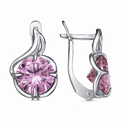 Серьги из серебра с фианитами