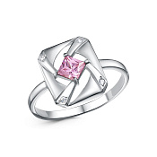 Кольцо бижутерия с фианитом и ювелирным стеклом