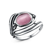 Кольцо винтажное из серебра с иск. кошачьим глазом