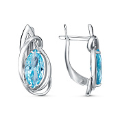 Серьги из серебра с фианитами