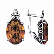 Серьги из серебра с ювелирным стеклом