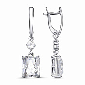 Серьги из серебра с фианитами