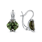 Серьги из серебра с фианитами