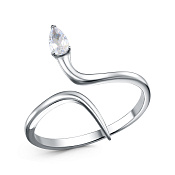 Кольцо разъемное Змея из серебра с фианитом