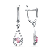 Серьги с подвесками бижутерия с фианитами