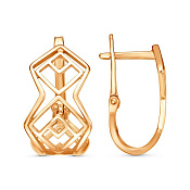 Серьги геометрические из золоченого серебра