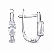 Серьги из серебра с фианитами