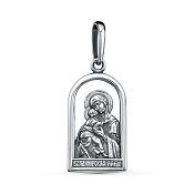 Подвеска иконка Владимирская Божия Матерь из серебра

