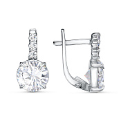 Серьги из серебра с фианитами