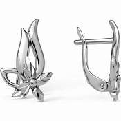 Серьги с алмазной гранью из серебра