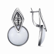 Серьги ажурные бижутерия с иск. агатом