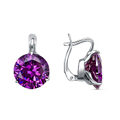 Серьги из серебра с фианитами