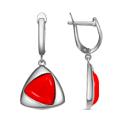 Серьги с подвесками бижутерия с иск. кораллом