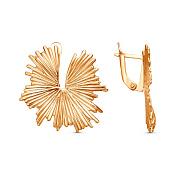 Серьги Листики из золоченого серебра