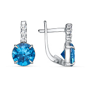 Серьги из серебра с фианитами