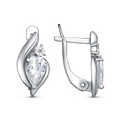 Серьги из серебра с фианитами