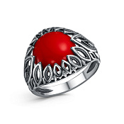 Кольцо ажурное винтажное бижутерия с иск. кораллом