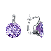 Серьги из серебра с фианитами