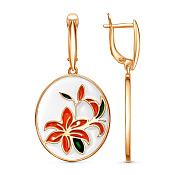 Серьги с подвесками Цветы бижутерия с эмалью