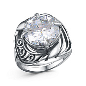 Кольцо винтажное бижутерия с фианитом