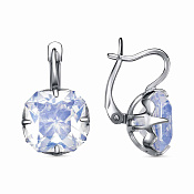 Серьги из серебра с ювелирным стеклом
