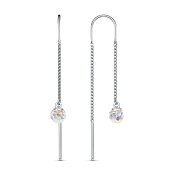 Серьги продёвки бижутерия с ювелирным стеклом