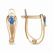 Серьги из золоченого серебра с фианитами