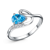 Кольцо дорожка из серебра с фианитами