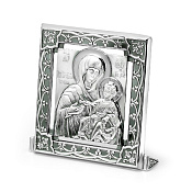 Икона Иверская Божия Матерь из серебра
