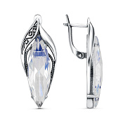 Серьги ажурные винтажные бижутерия с ювелирным стеклом