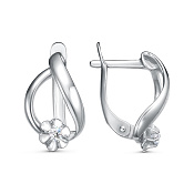 Серьги из серебра с фианитами