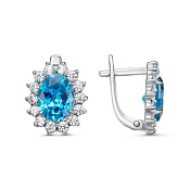 Серьги из серебра с фианитами