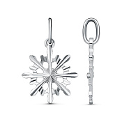 Подвеска с алмазной гранью Снежинка из серебра